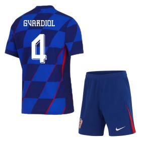 Chorvatsko Gvardiol 4 Venkovní ME 2024 - Dětské Fotbalové Dresy (S/S)
